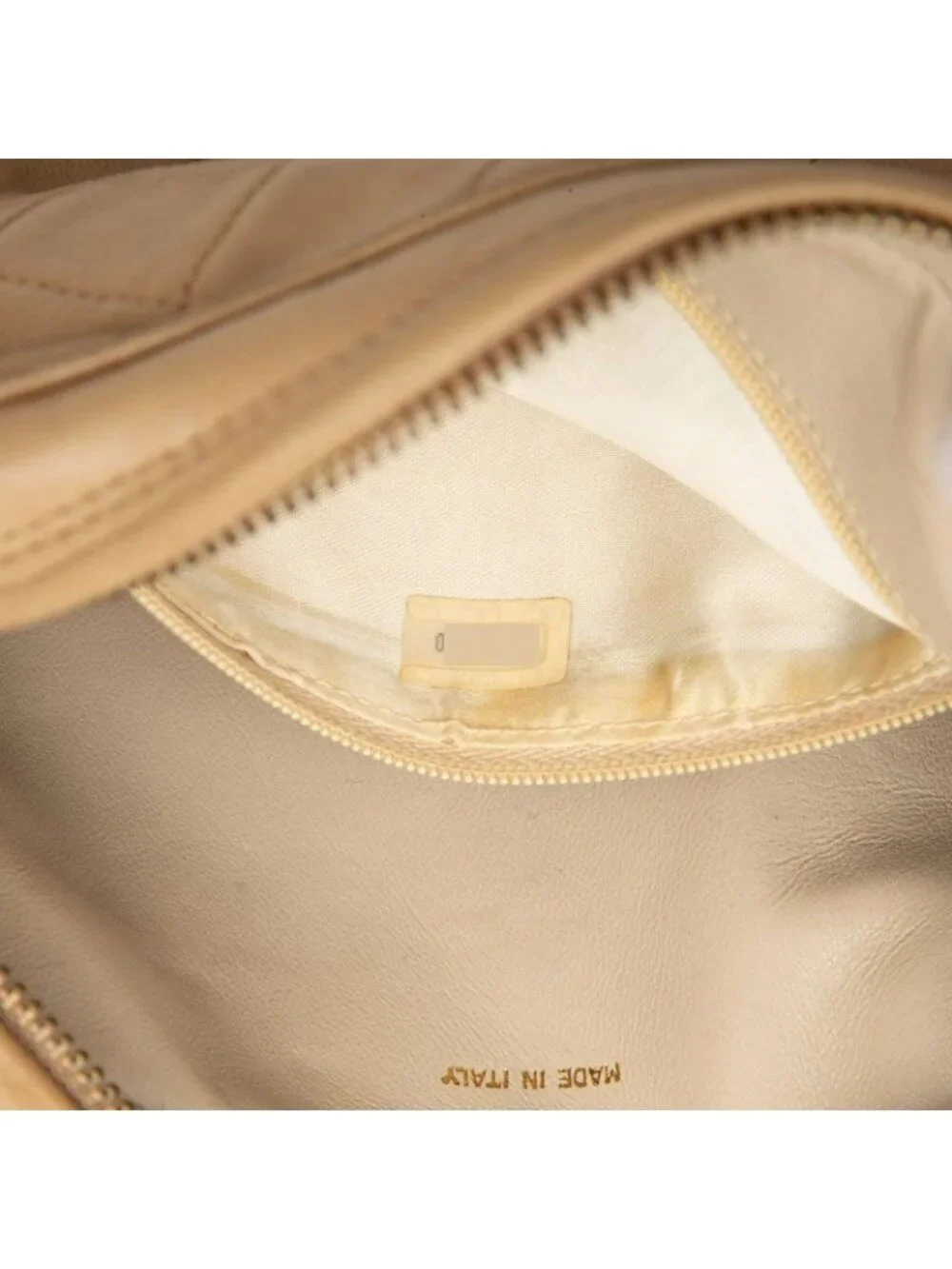 Chanel Quilted CC Logo Fringe Chain Shoulder Bag Crossbody Beige Lambskin